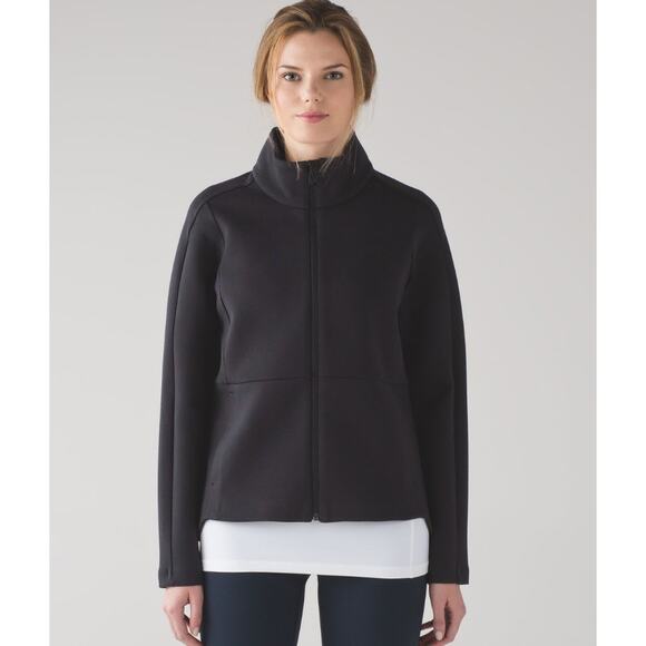 Lululemon Jacket Womens 4 Black Going Places Knit Full Zip Pockets - Picture 1 of 13